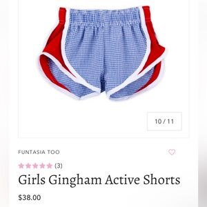 NWT Classic Whimsy Color Works Patriotic Red & Blue Gingham Athletic Shorts